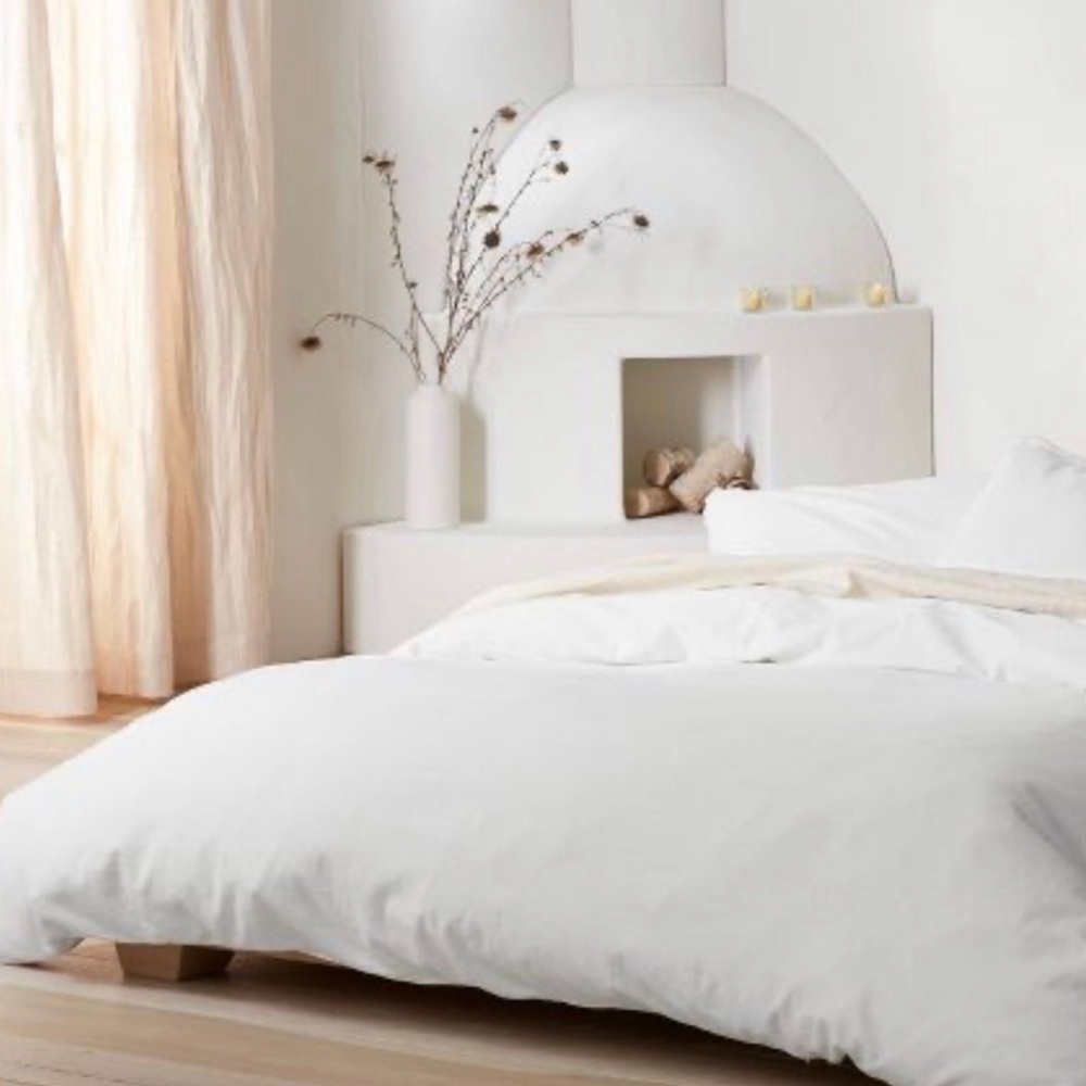 Heavyweight Linen Blend Duvet Cover Set - Casaluna Full/Queen - White - … - Picture 2 of 10